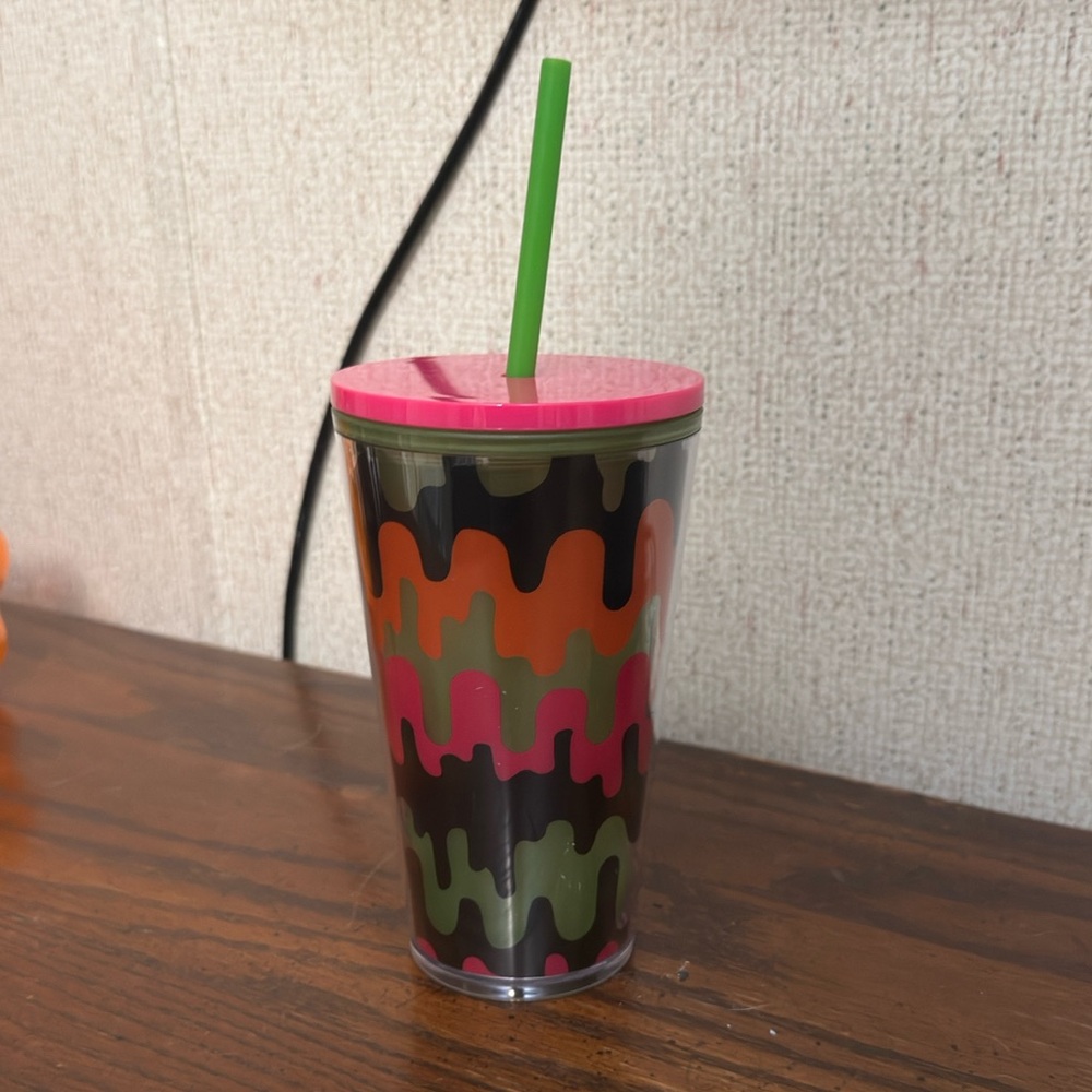 Starbucks Multicolor Wave Tumbler with Pink Lid